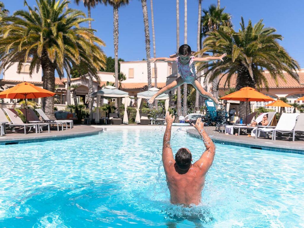 Dad Throwing Kid In Pool